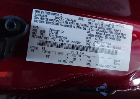 2014 Ford C-Max Hybrid Sel from USA, damaged, VIN 1FADP5BU1EL504370
